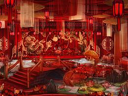 婚礼手绘-龙凤呈祥