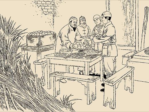 抗战连环画，写实漫画线稿，场景速写 人物速写 线描