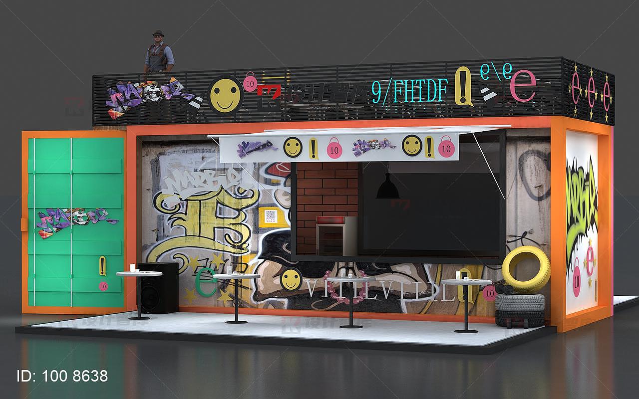 集装箱涂鸦潮流快闪店3D设计（图ZMjIxODg3ODY4） - 建筑/空间 - 站酷设计师设计智库原创素材 - 站酷ZCOOL