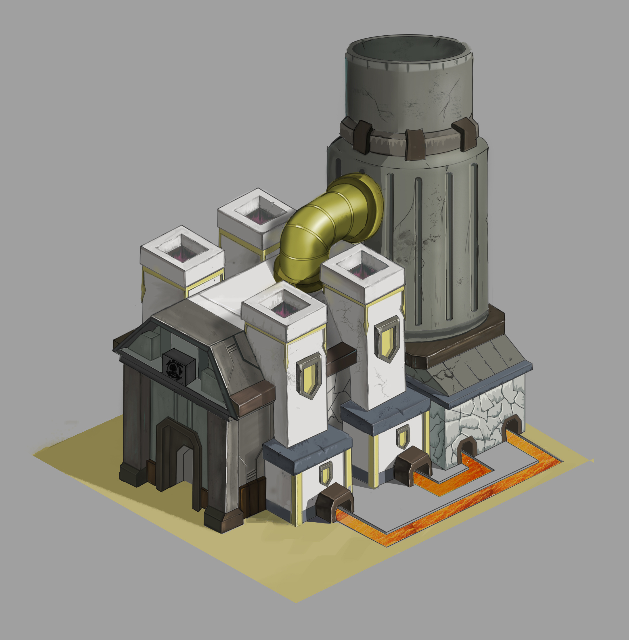 工厂小建筑|插画|游戏原画|狗浩不是苟浩 - 原创作品 - 站酷 (zcool)