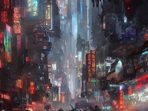 #AI创作实验室#赛博朋克感的未来城市（个人主页-ZNjI5ODc0ODQ=） - AI作品 - 站酷设计师果小皮原创素材 - 站酷ZCOOL