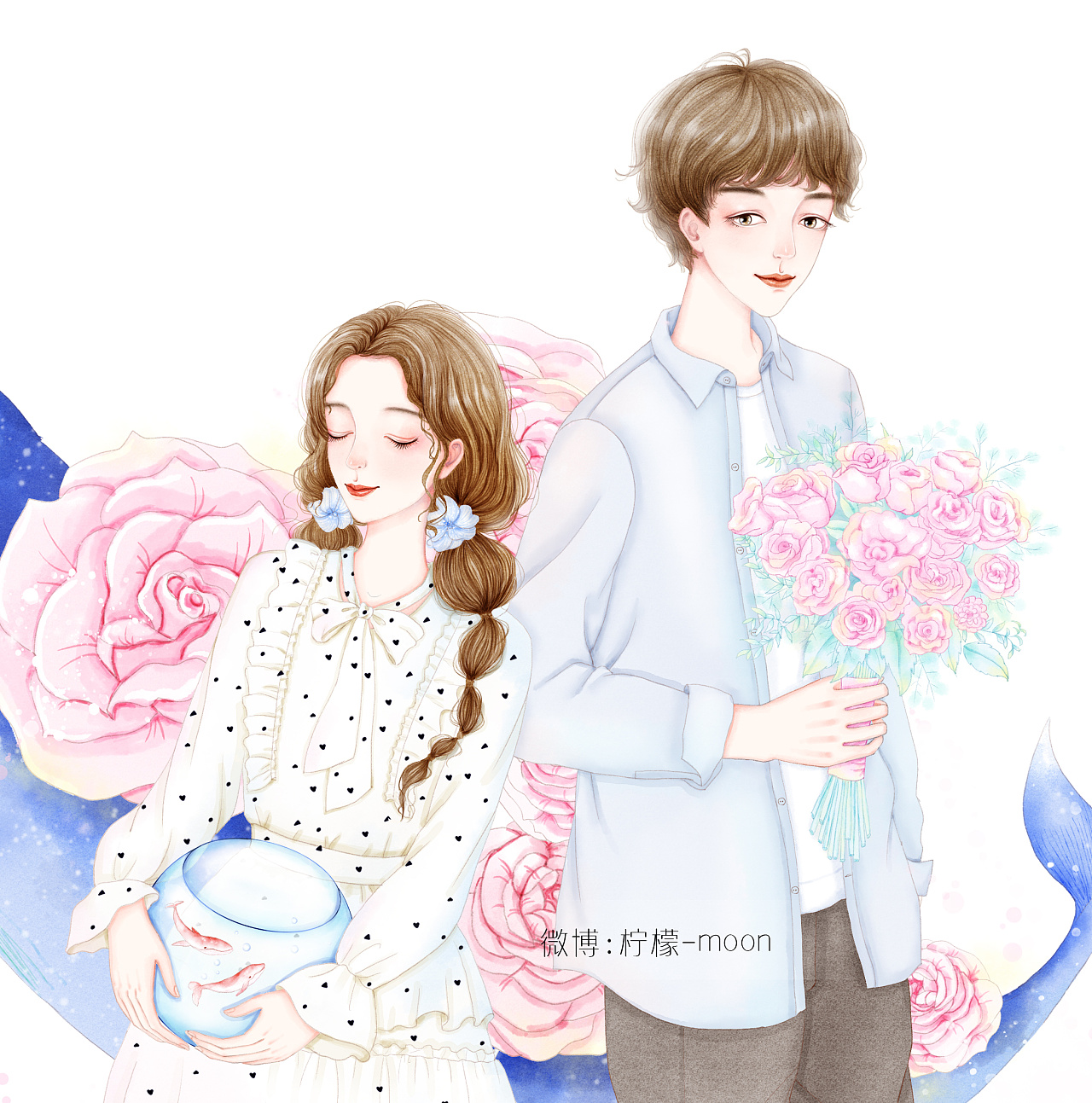 最近画的一些言情小说封面和内插