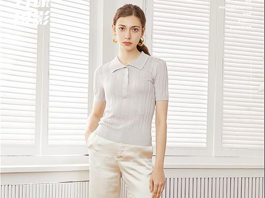 东莞万康摄影 外国甜美女模针织衫室内拍摄 夏季2021年