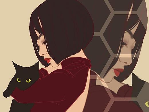 少女与猫（个人主页-ZMzQ5ODc1Njg=） - 创作习作 - 站酷设计师Juliawoo原创素材 - 站酷ZCOOL