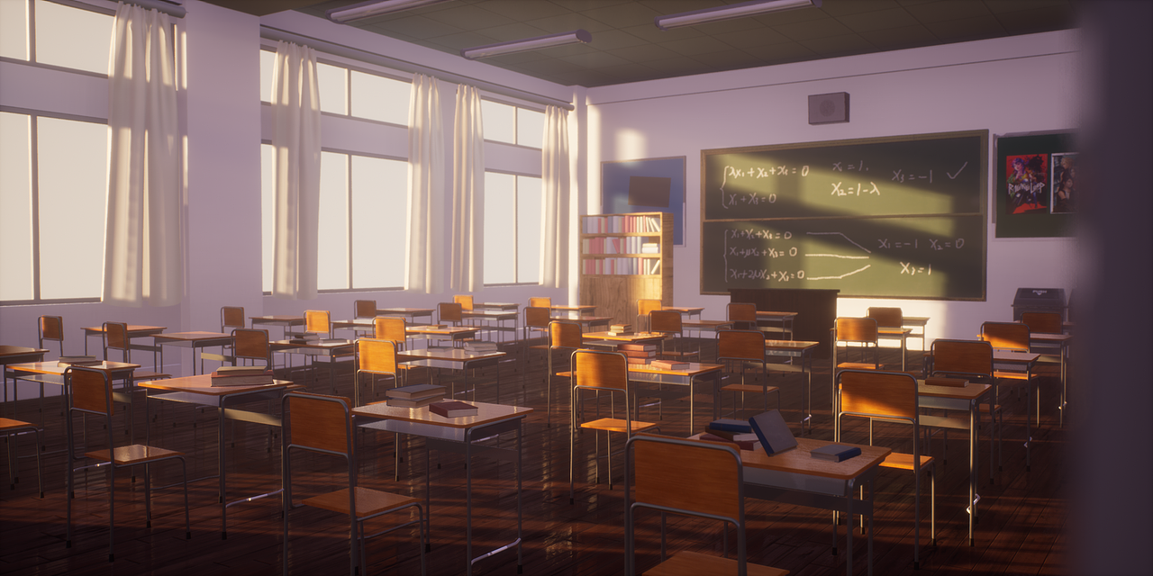 【3渲2】动漫风格教室练习