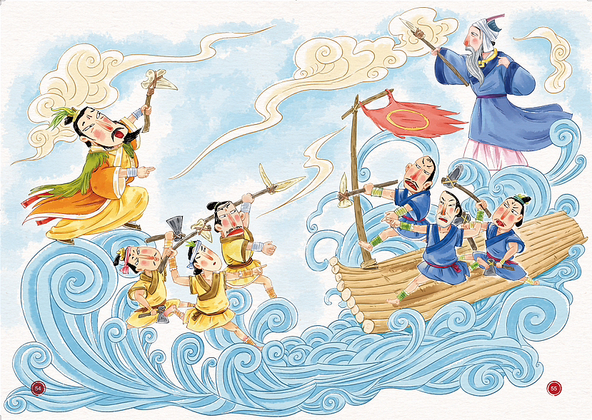这是2022年画的一套神话故事的新风格的插画。