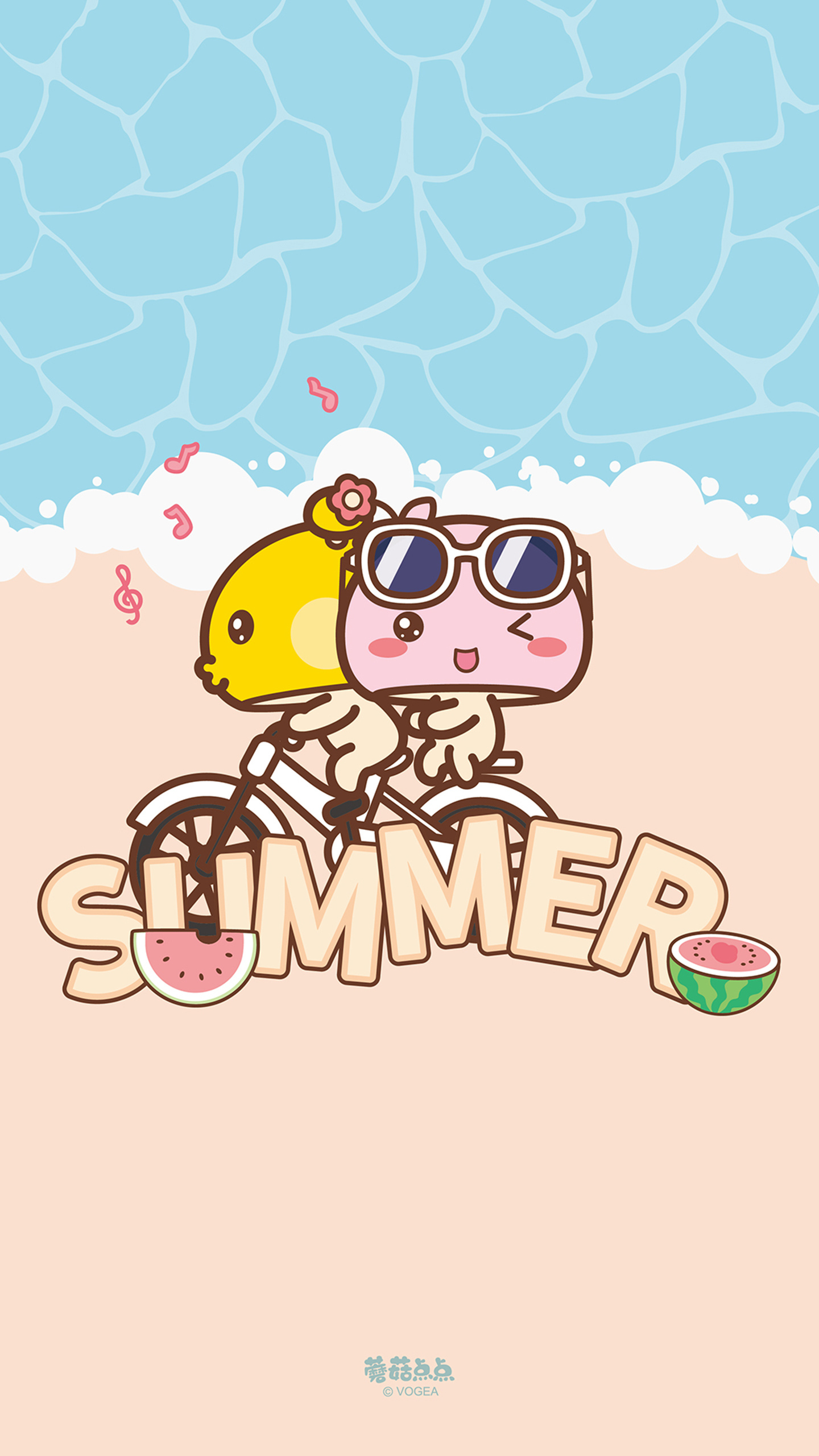 蘑菇点点清凉夏日系列壁纸