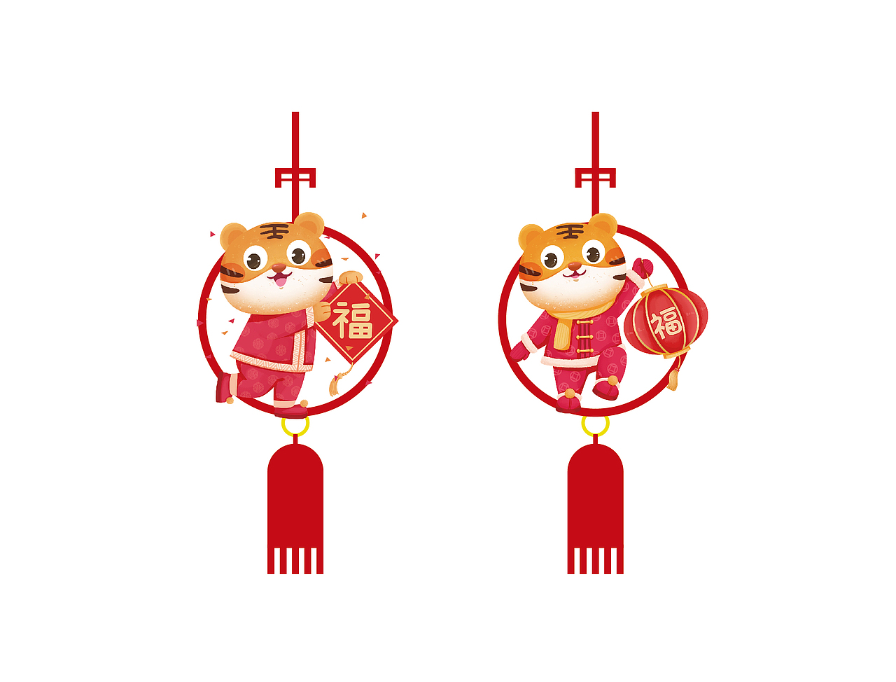 虎年新年装饰家用场景布置室内挂件春节装饰福字挂饰