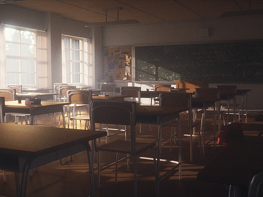 教室 · 阳光照进的一角三维-场景123031年前eva · 超古代兵刃三维