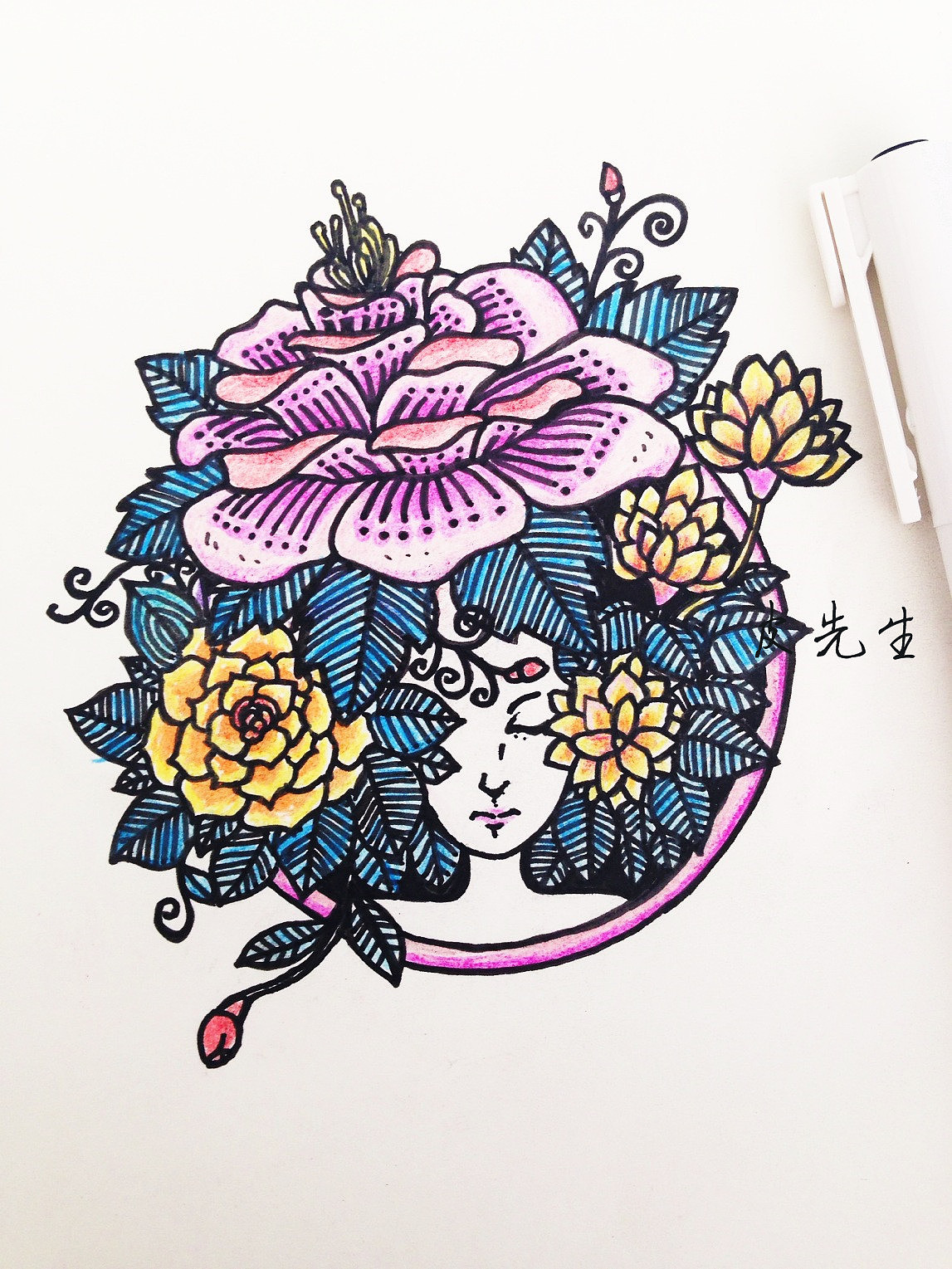 花（图ZMTc1NDU2ODA=） - 新锐潮流插画 - 站酷设计师皮先生原创素材 - 站酷ZCOOL