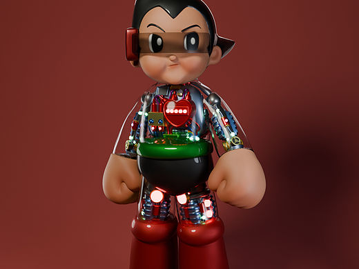 IP设计｜二创｜铁臂阿童木3d潮玩设计