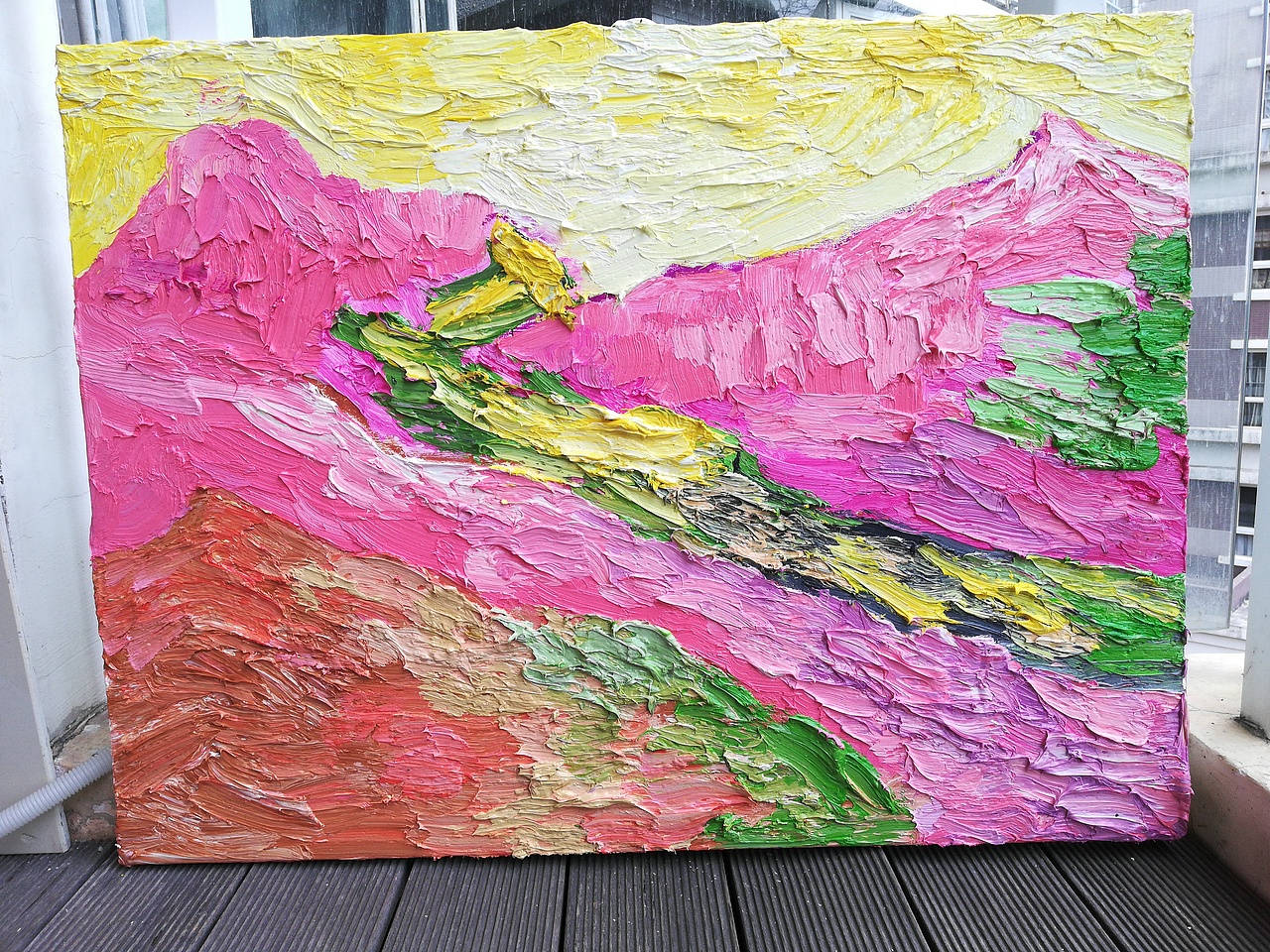 《大山》系列风景油画写生作品。