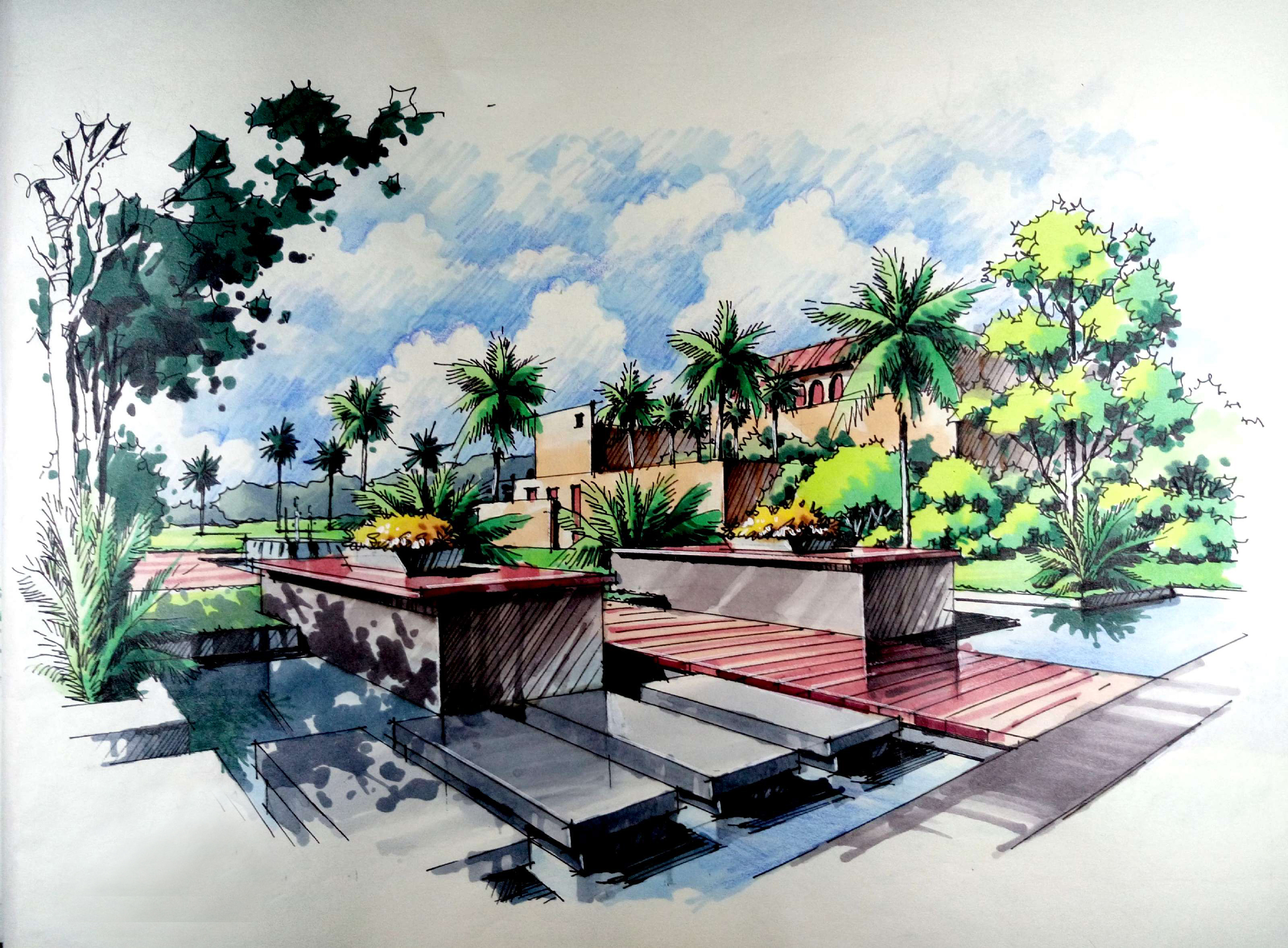 2016景观手绘合集|空间|景观设计|调色板22 - 原创作品 - 站酷 (zcool