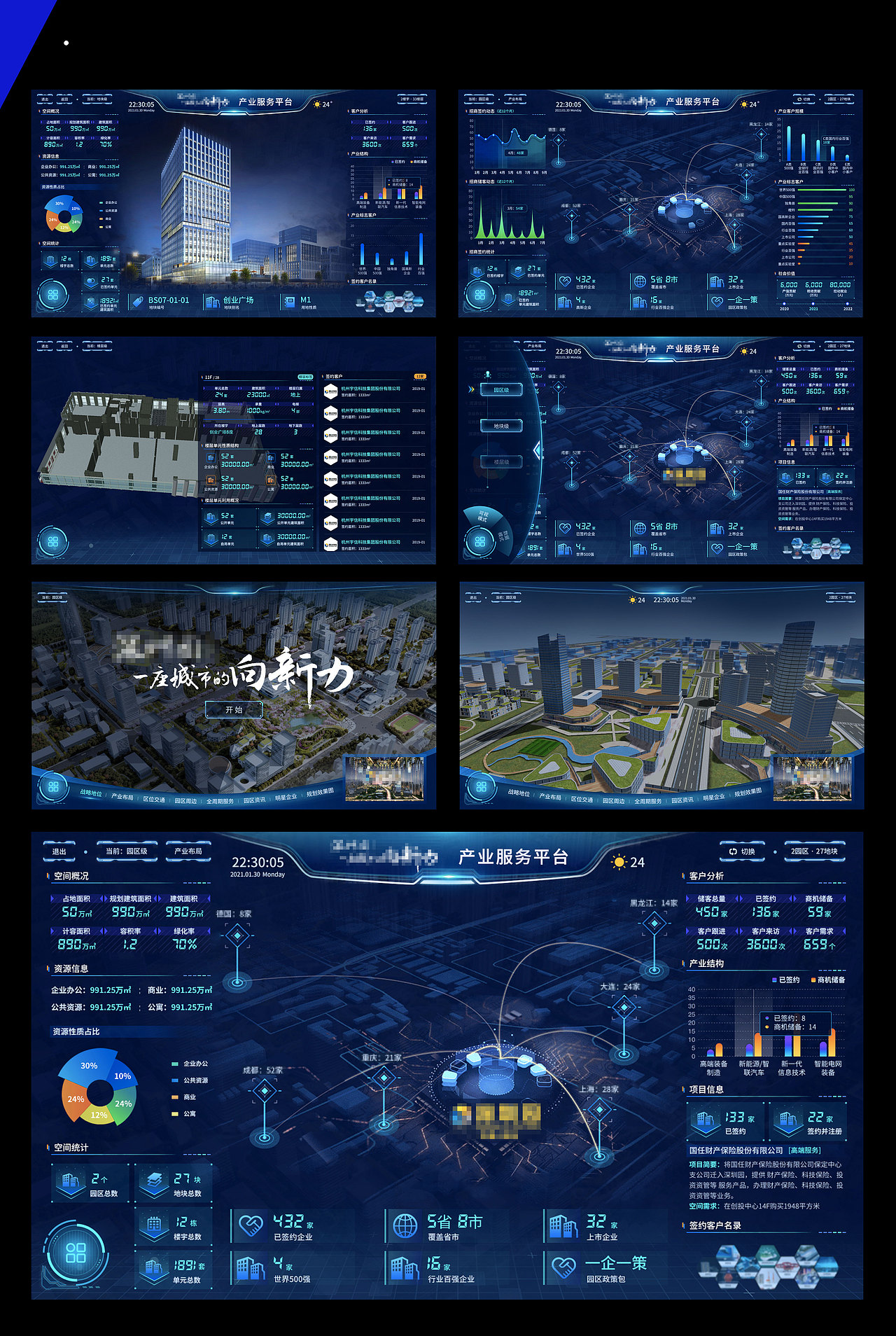 智慧园区数据可视化大屏驾驶舱