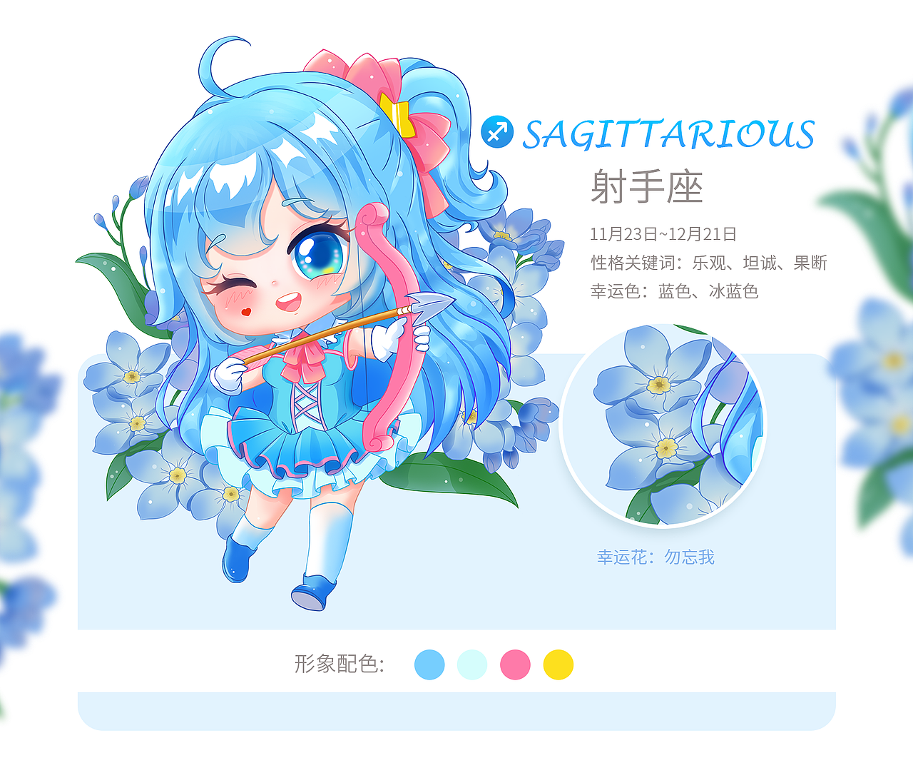 《12星座小姐姐Q版形象》（图ZMTQ1MzUxMTE2） - 商业插画 - 站酷设计师莫莫n_n原创素材 - 站酷ZCOOL