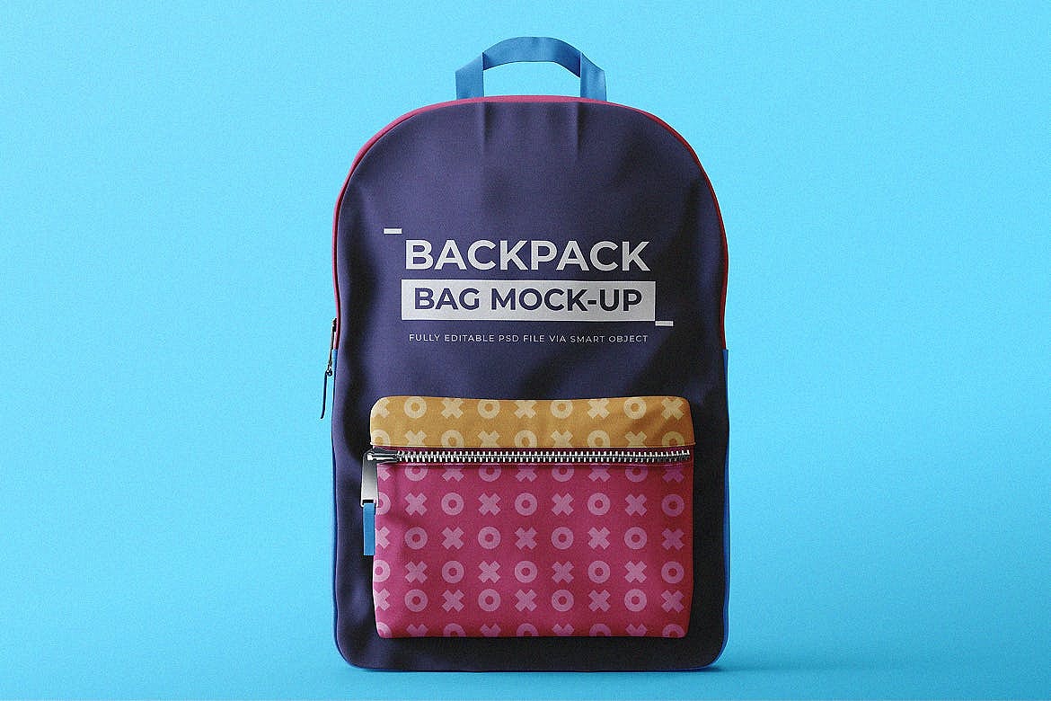 女性书包背包双肩包设计VI样机展示样机mockups