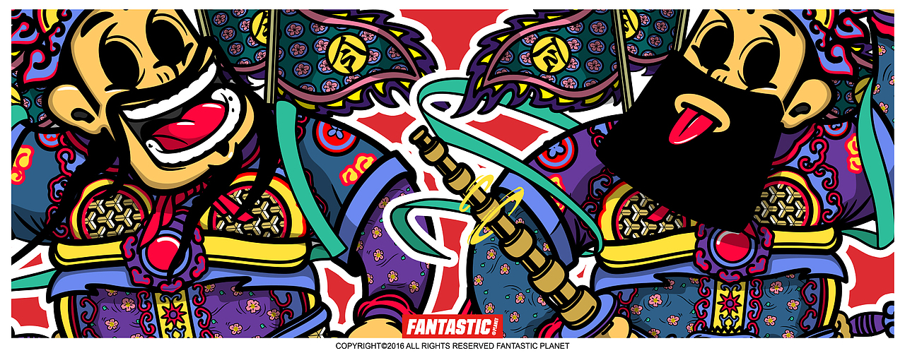 2017年礼-鸡年对联门神套装（图ZNjc2MjgzNTI=） - 商业插画 - 站酷设计师David_大卫原创素材 - 站酷ZCOOL