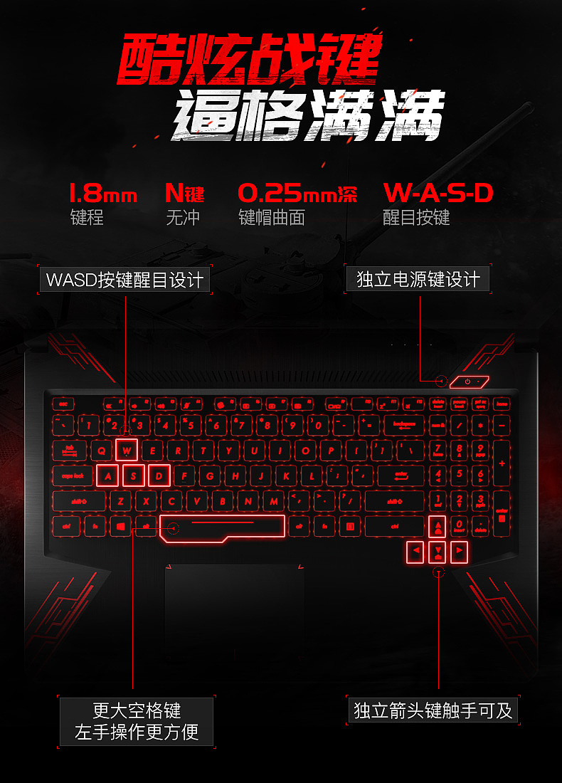 华硕飞行堡垒FX80详情设计