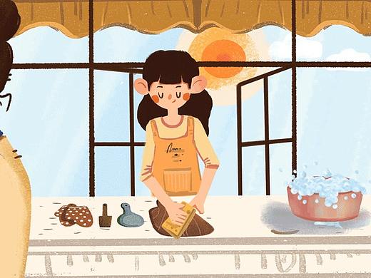 打扫卫生主题插画动图gif个人练习