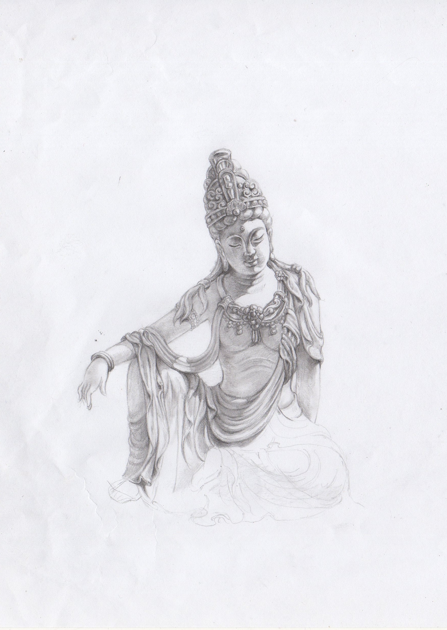 佛教素描图片