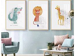 儿童房-三联画001