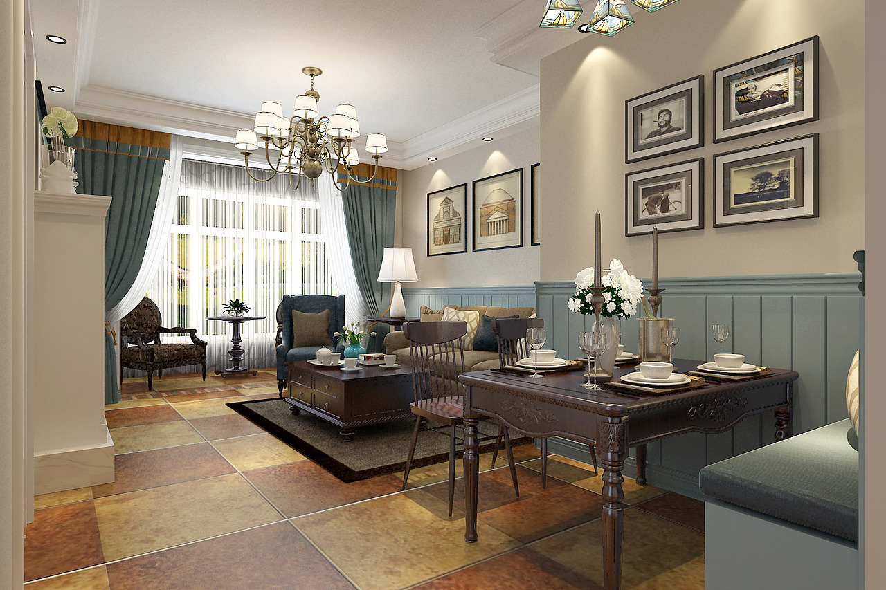 京东家装安阳万和城田园风格装修案例实景图（图ZMTg0MTM2MTA0） - 家装设计 - 站酷设计师红鲤鱼与绿鲤鱼2原创素材 - 站酷ZCOOL