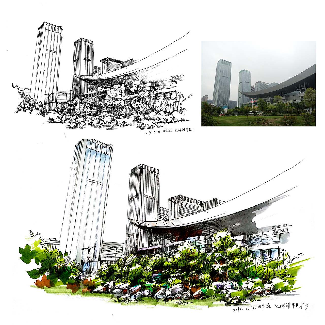 景观手绘——田佳宾（图ZNTI2ODA2MjQ=） - 景观设计 - 站酷设计师调色板22原创素材 - 站酷ZCOOL