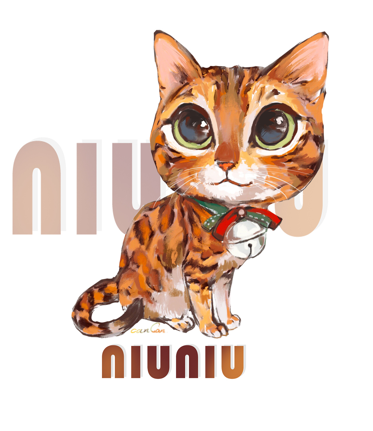 q版系列:豹猫妞妞,身上的条纹很美腻~全身系列:豹猫妞妞,主人找我画了