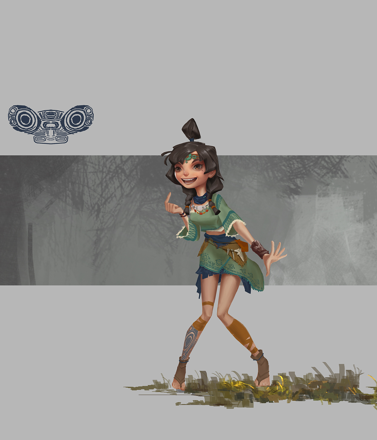 以"良渚文化"为题材的动画角色设计|插画|概念设定|三月不吃鱼_原创作