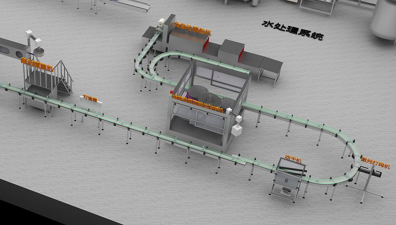 水廠流水線3D效果圖（圖ZNDkwMzU2MDg=） - 其他三維 - 站酷設(shè)計師萬戈品牌設(shè)計原創(chuàng)素材 - 站酷ZCOOL