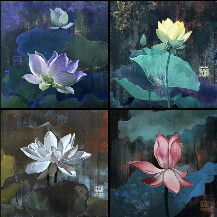 《荷》合集（图ZMzQ1OTYzNDQ4） - 艺术插画 - 站酷设计师廿七不是甘七原创素材 - 站酷ZCOOL