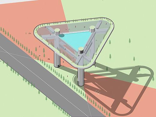 三柱鸟居样空中花园