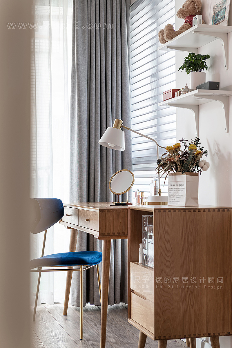 脏粉与皇家蓝的碰撞，爱旅行的他们家里也是诱人的风景（图ZMTgwNjIzMTky） - 家装设计 - 站酷设计师深圳尺子室内设计原创素材 - 站酷ZCOOL