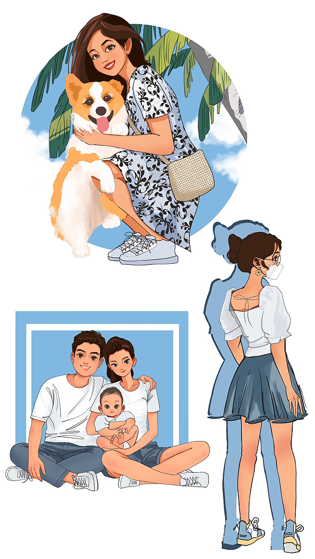 来自十月份的卡通人像（图ZMzU1NjI3OTcy） - 艺术插画 - 站酷设计师Nickilovesdrawin原创素材 - 站酷ZCOOL