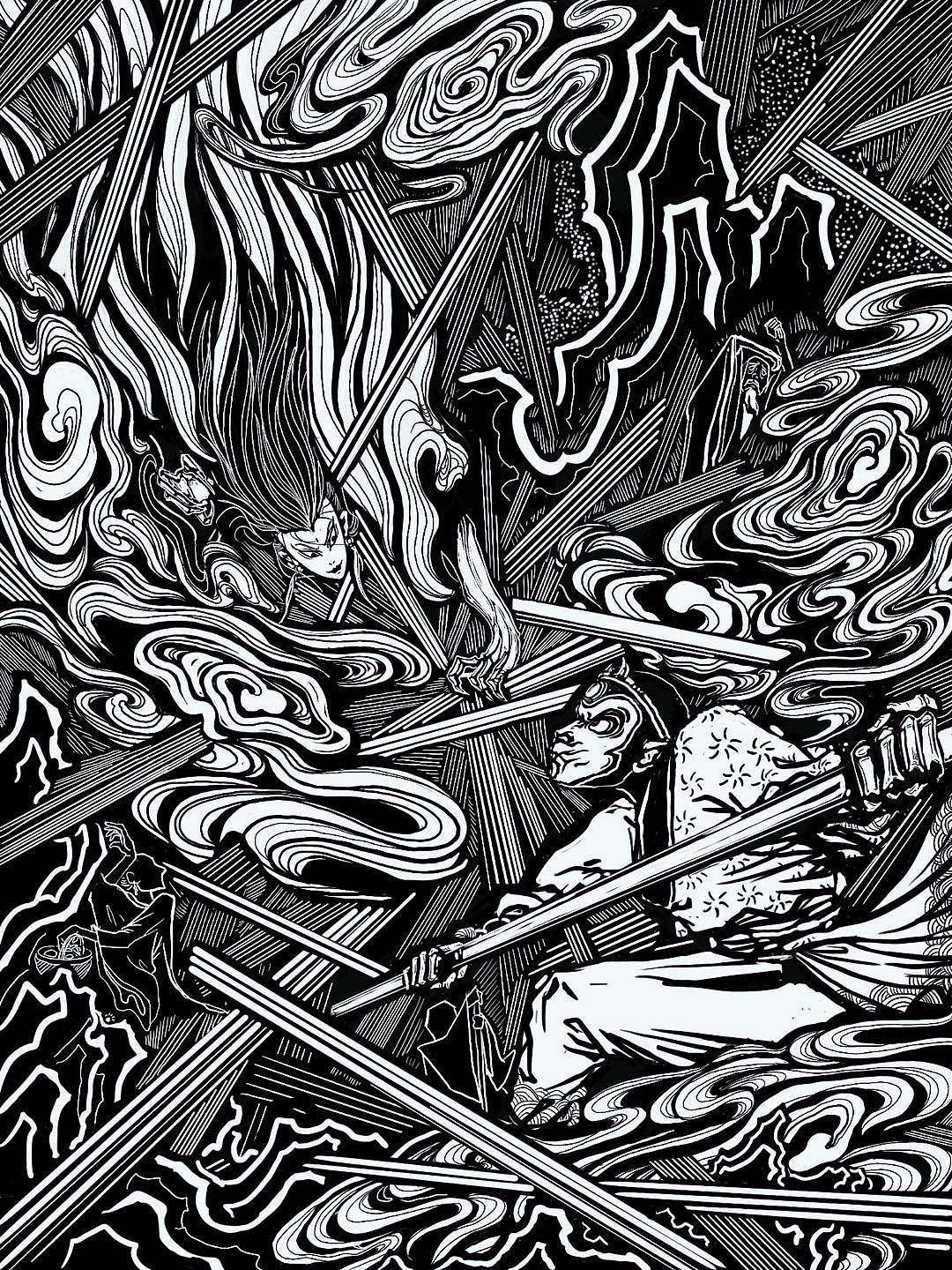 手工雕刻《斑马》黑白木刻版画|纯艺术|绘画|WuHaiTing - 原创作品 - 站酷 (ZCOOL)