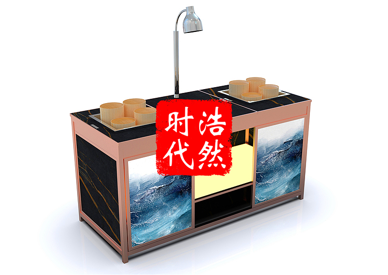 浩然时代 餐厅取餐台定制设计 大理石酒店折叠布菲台