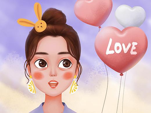 拿着气球的女孩