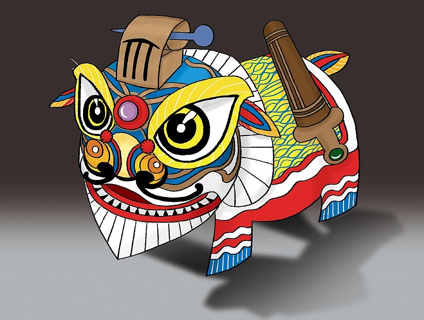 岭南狮魂～点头醒狮纸模型（图ZMTk2MTUxMTI4） - 其他手工艺 - 站酷设计师文西佛山原创素材 - 站酷ZCOOL