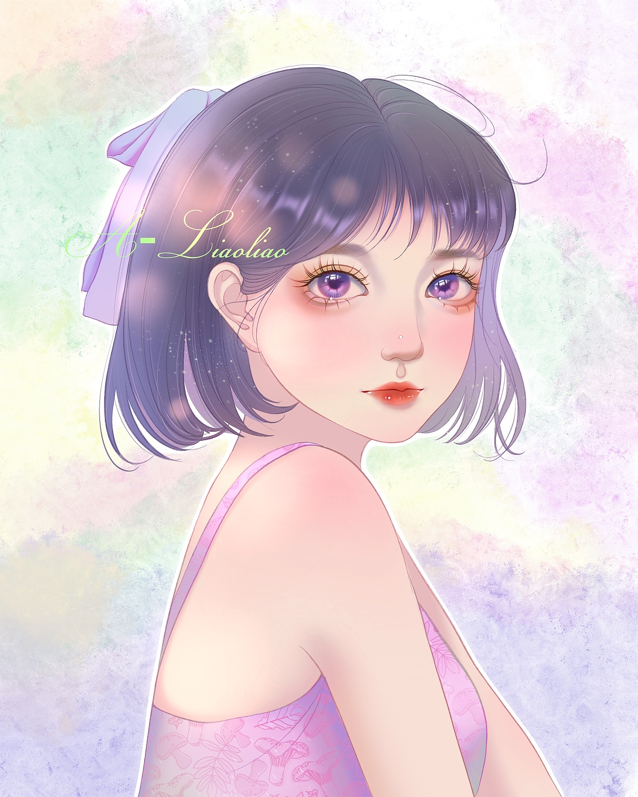 板绘少女插画头像