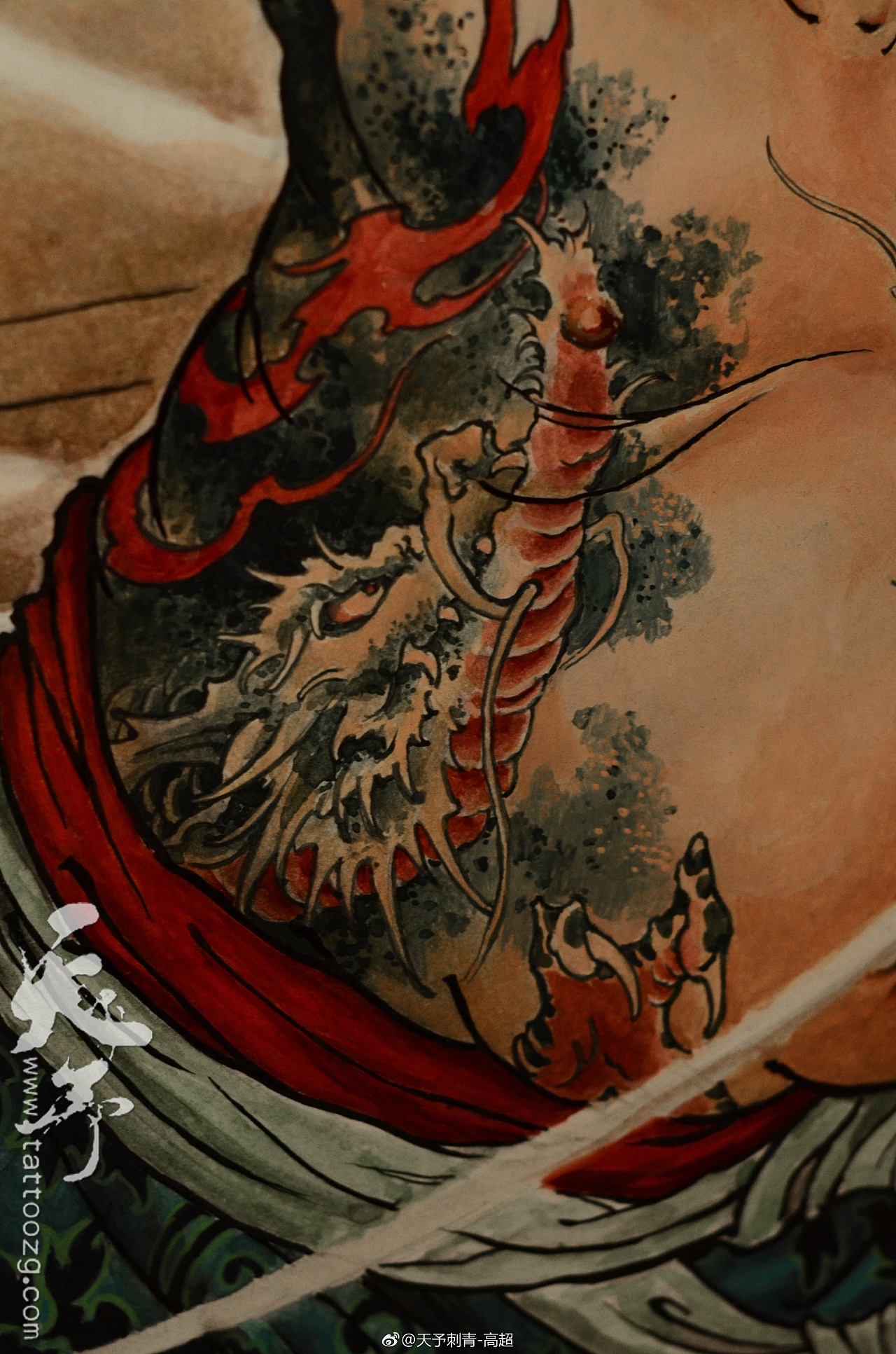 半胛龙纹身图案_上海纹身 上海纹身店 上海由龙纹身2号工作室