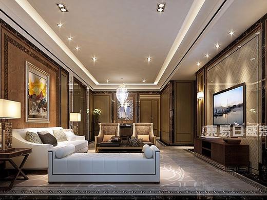 大连3室2厅装修案例-中庚当代艺术176㎡港式风格