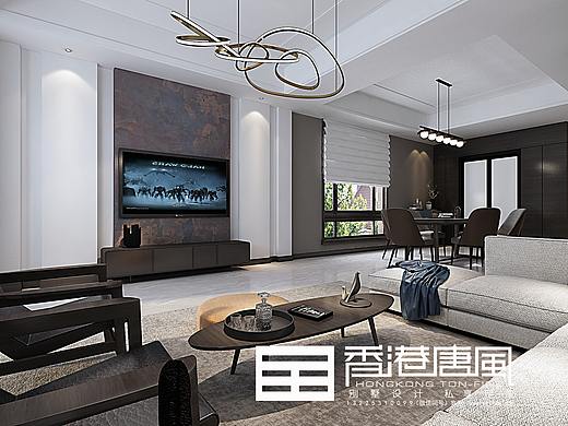 济南华润仰山都市轻奢别墅装修|香港唐风