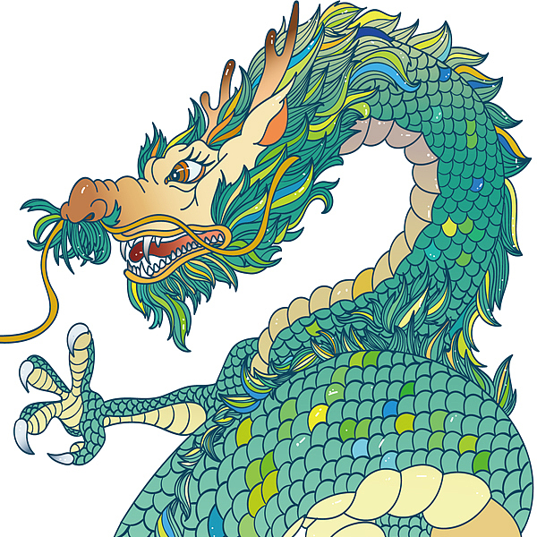 五神——青龙（图ZMjYyNjU1NDU2） - 新锐潮流插画 - 站酷设计师芽米de画原创素材 - 站酷ZCOOL