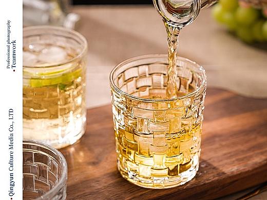 编织纹玻璃杯|电商摄影|产品摄影