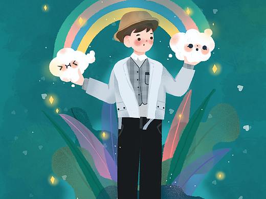 夢幻森系原創(chuàng)星光壁紙插畫（個人主頁-ZNDc3NDQ1NzI=） - 創(chuàng)作習作 - 站酷設計師punku胖呼原創(chuàng)素材 - 站酷ZCOOL