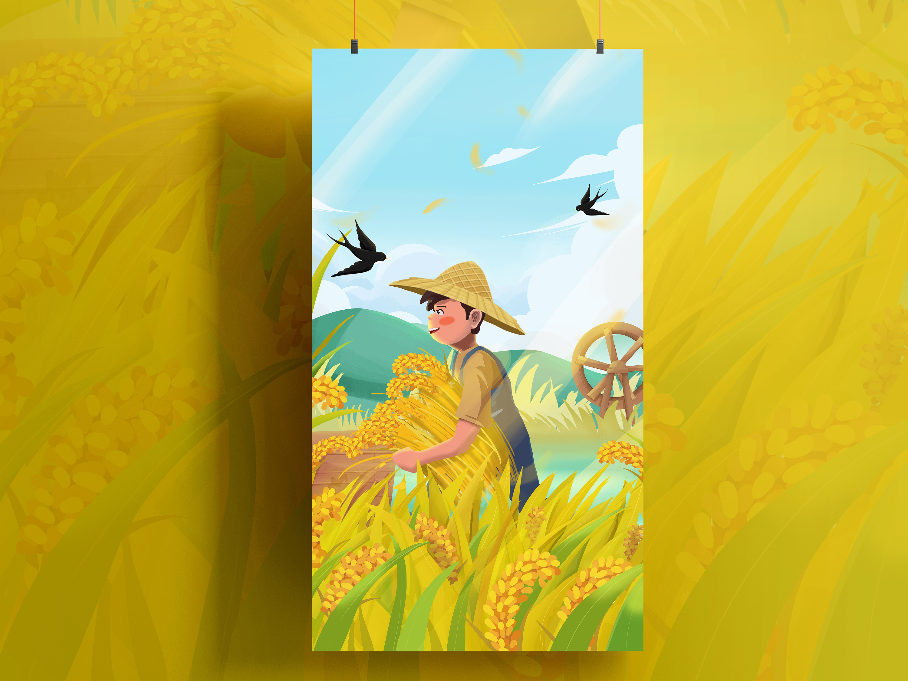 "云上稻田"系列包装插画(上)