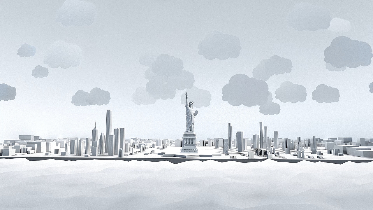 创意纸片风格三维动画