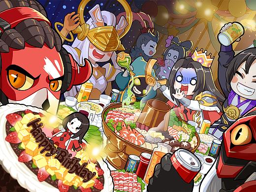 【王者荣耀】18年画的一些q版海报啥的_(:з」∠)_