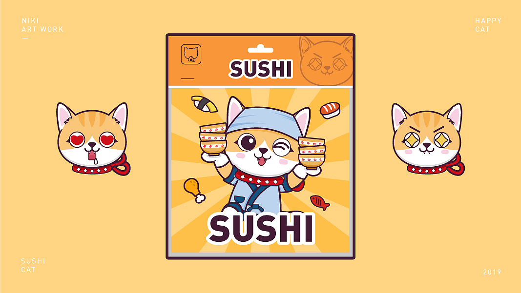 IP卡通形象-寿司猫（图ZMTg1NDEwMzUy） - IP形象 - 站酷设计师花仔在此原创素材 - 站酷ZCOOL