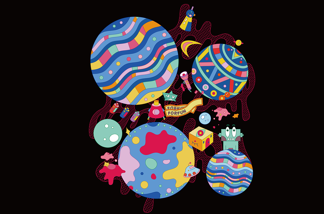 插画节选 FORFUN-02（图ZMjg3NDA4MTE2） - 新锐潮流插画 - 站酷设计师吉吉喆的喆原创素材 - 站酷ZCOOL